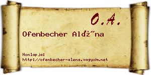 Ofenbecher Aléna névjegykártya